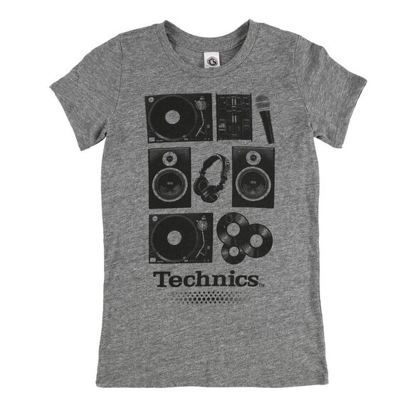 US Blanks Womens Technics Graphic T-Shirt, Grey, NWT - Picture 1 of 2